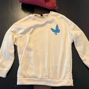 Butterfly design tan sweatshirt